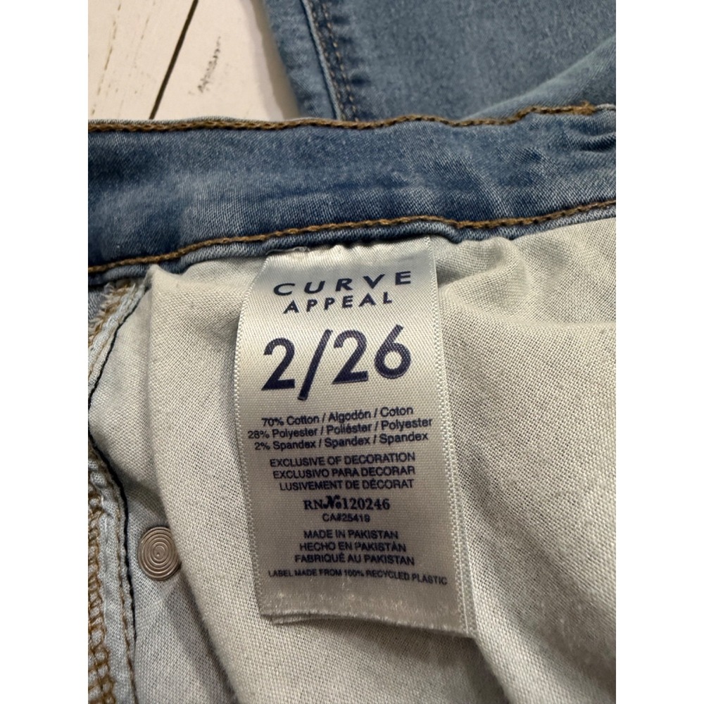 Curve Appeal High Rise Flare Jeans Size 2/26 Light Wash Stretch‎ - Picture 8 of 10